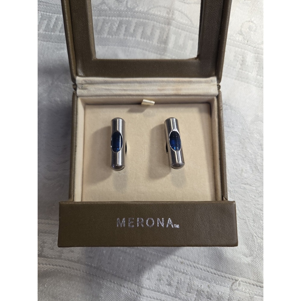 Merona Bubble Level Cuff Links Silver Tone Purple Bubble